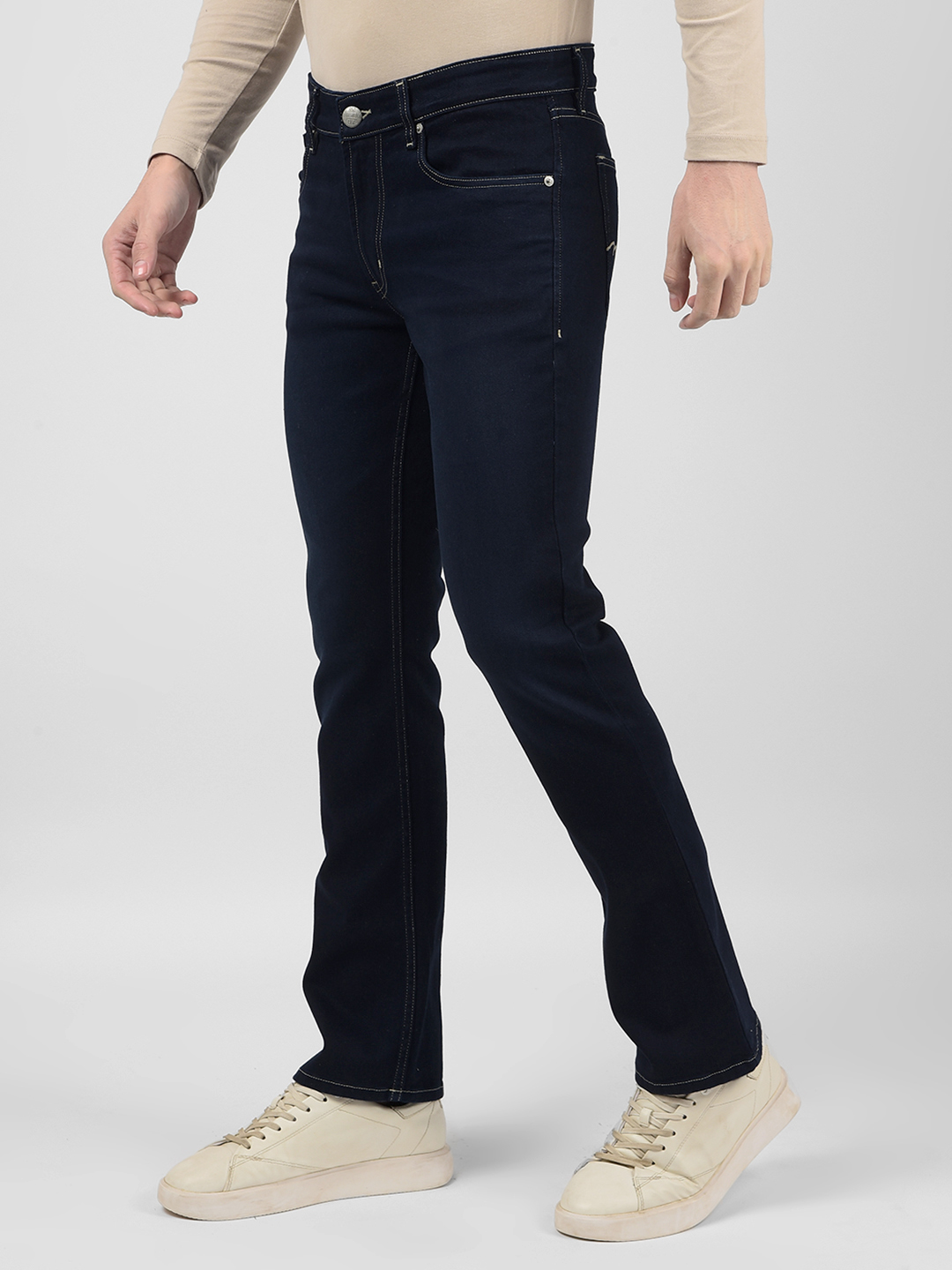 Numero Uno Men Solid Dark Blue Jeans